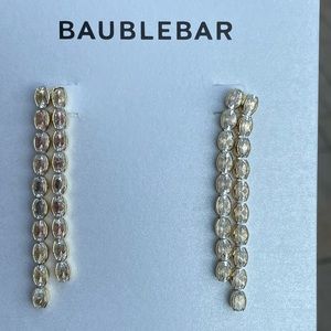 NWOT Baublebar Cubic Zirconia Double Strand Drop Earrings